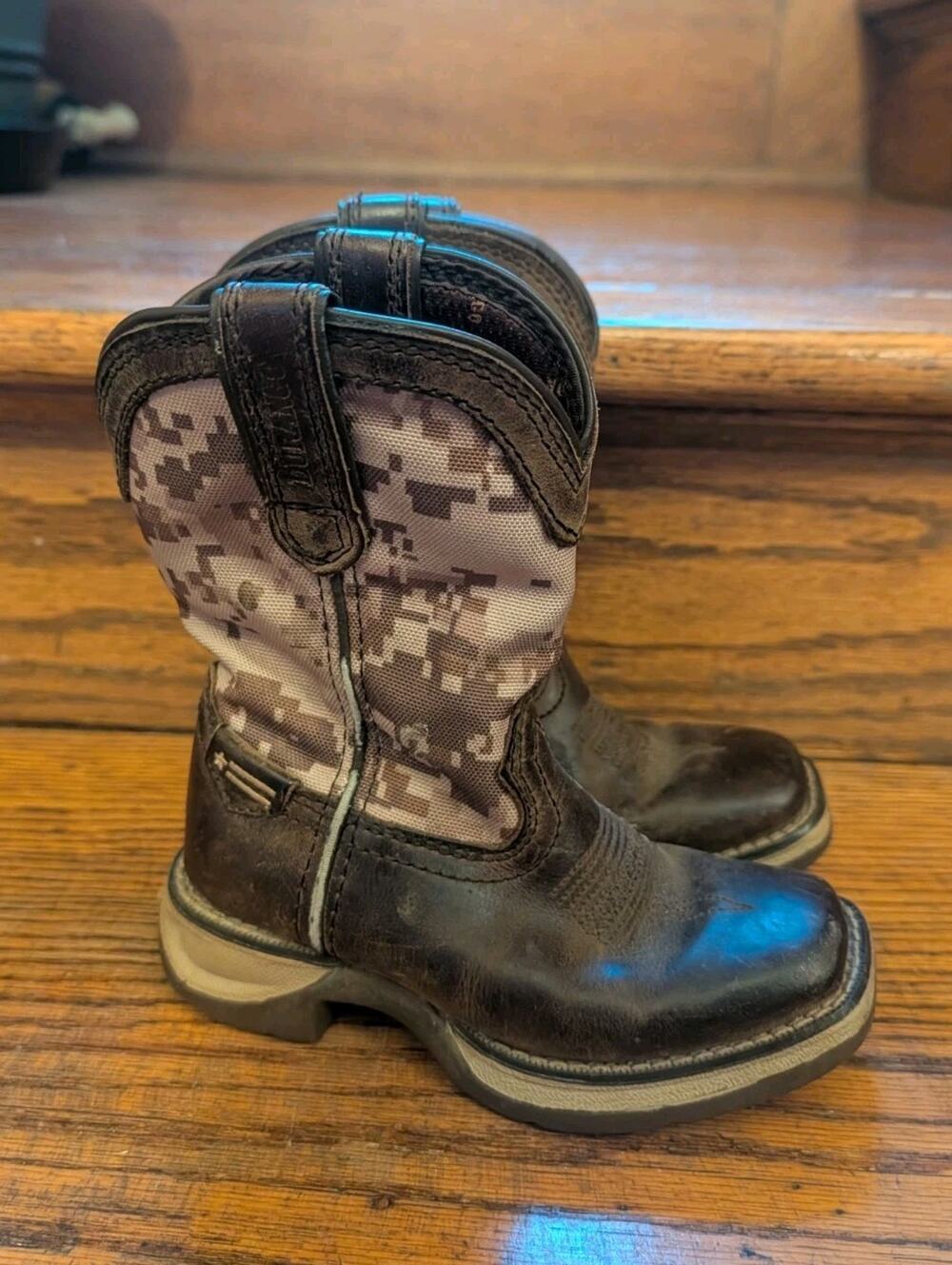 Durango Lil' Rebel Desert Camo Square Toe Boys Size 9